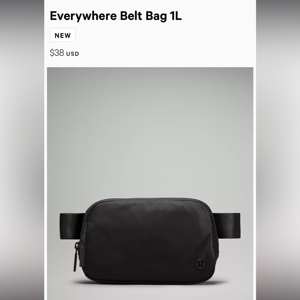 Lululemon Black Everywhere Belt Bag 1L